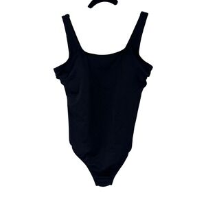 Lands' End Black One Piece Swimsuit Tummy Control Padded Size 16 Square Neck‎